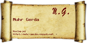 Muhr Gerda névjegykártya